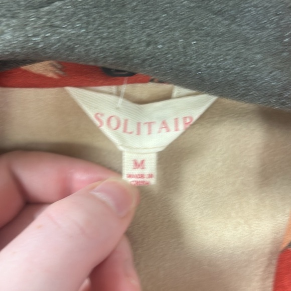 Long Sleeve Flower Coat in Rust - Solitaire - Picture 4 of 4